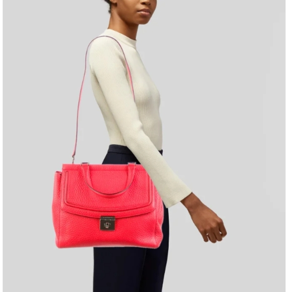 KATE SPADE LEATHER SATCHEL Coral - Picture 4 of 10